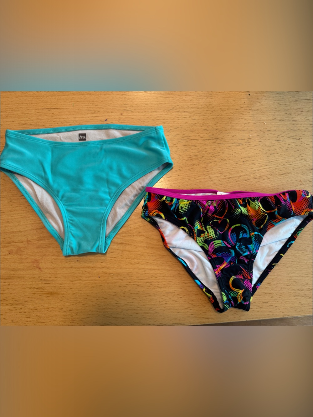 Tea Collection kids never worn & Black Multicolor Heart Bikini Bottoms no wear.